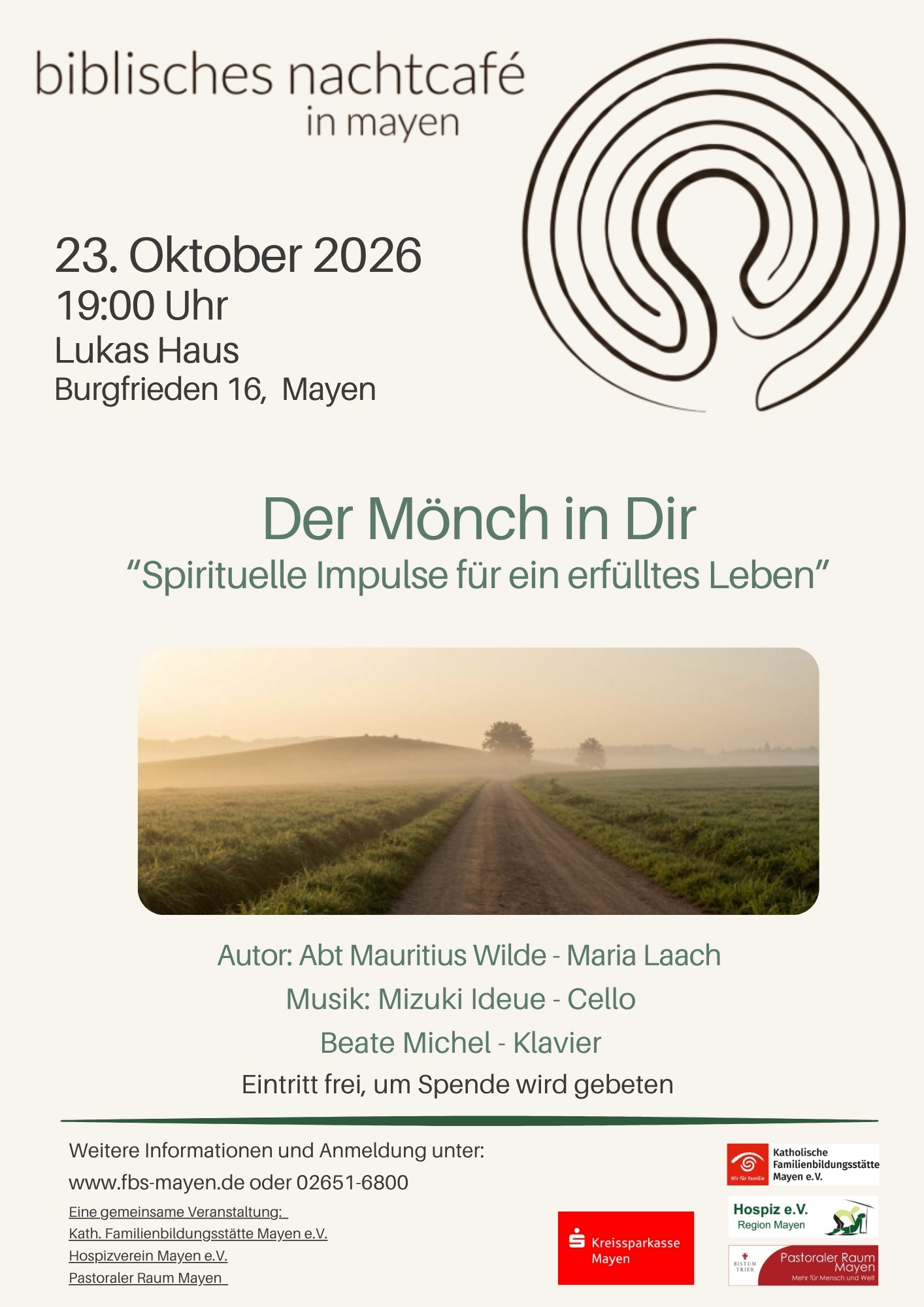 Plakat Bibl. Nachtcafe am 23.10.2026