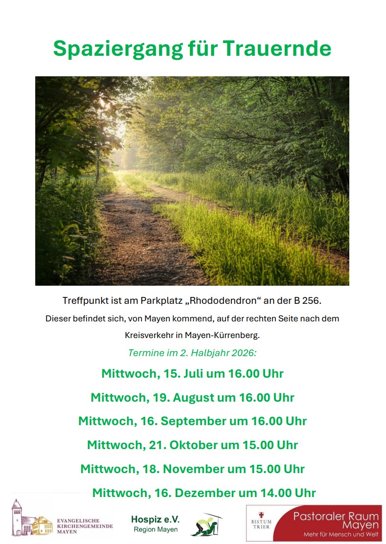 Termine Trauerspaziergang 2. Halbjahr 2026 Termine Trauerspaziergang 2. Halbjahr 2026